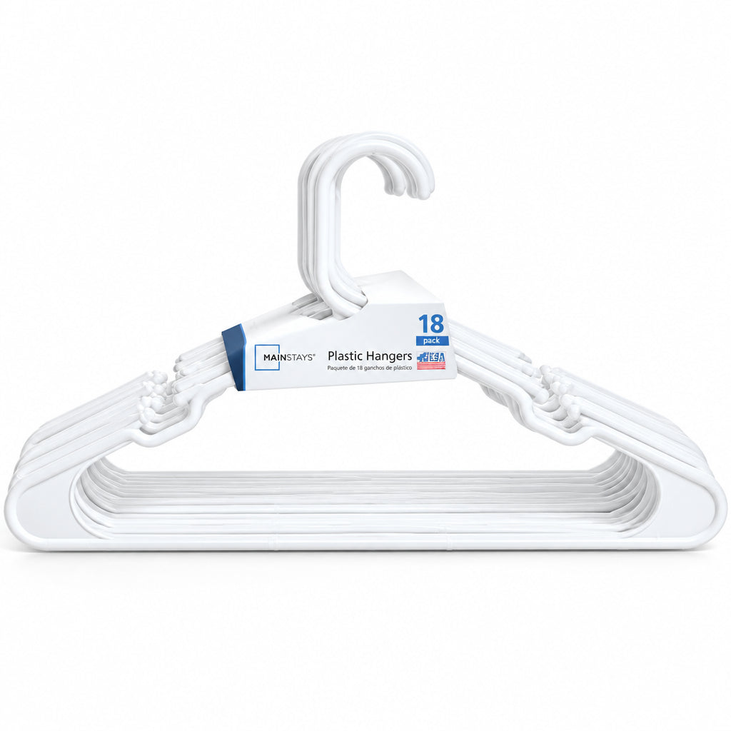 Heavy Duty Plastic Clothes Hangers – 18-Pack