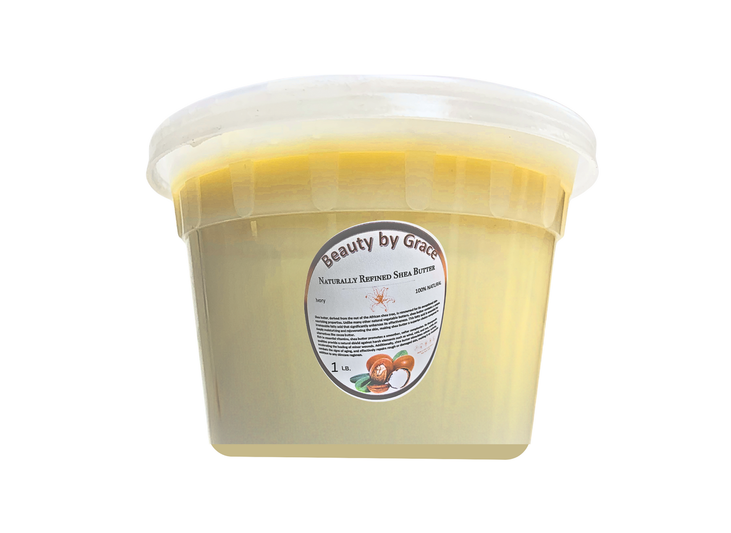 Grace Signature Collection: Shea Butter 100% Pure & Natural –Unrefined Ivory from Ghana, 2 lb – Deep Moisturizing for Skin, Hair, Body