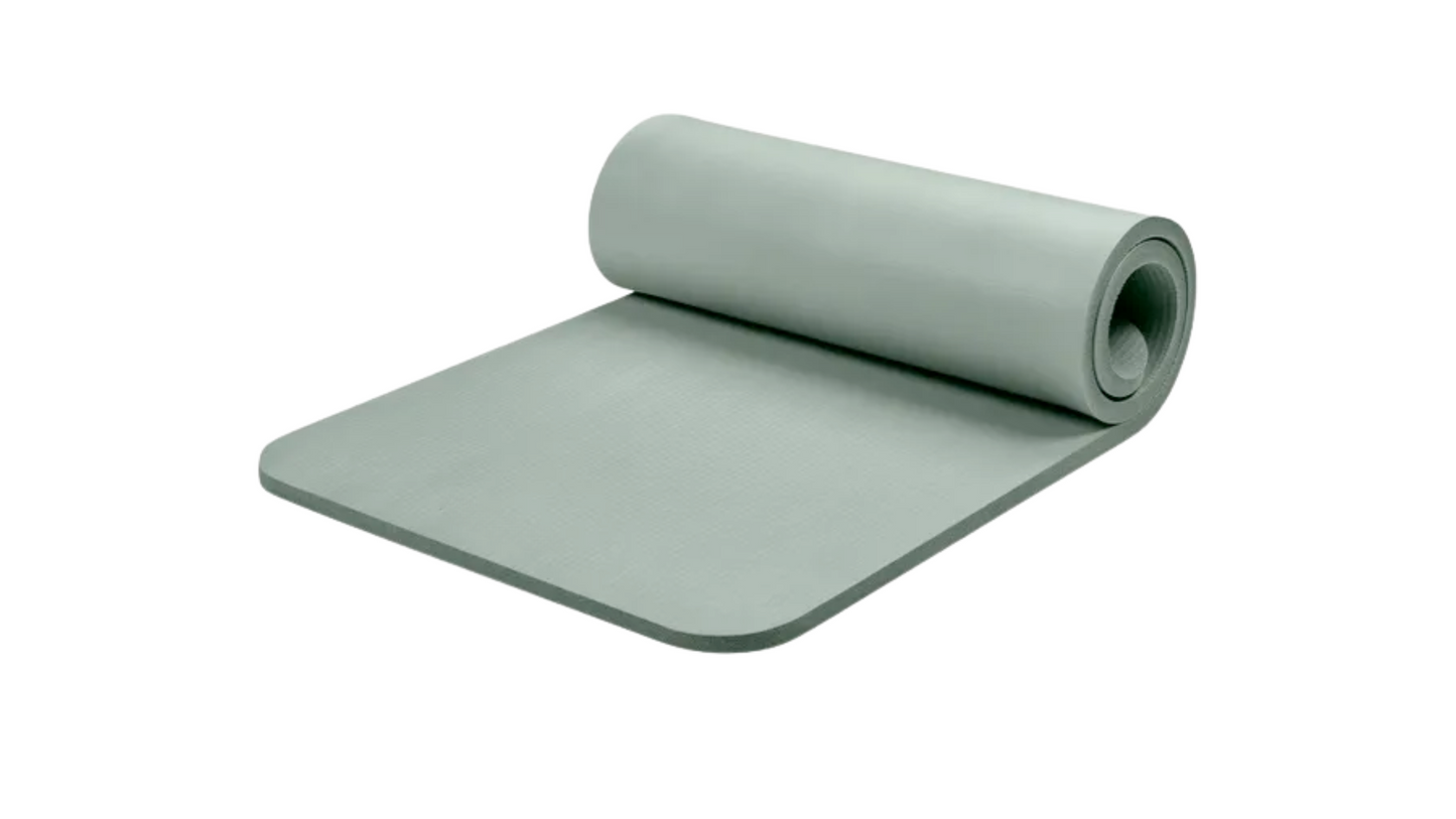 All-Purpose 1-Inch Extra Thick Double-Sided Non-Slip High Density Anti-Tear Exercise Yoga Mat with Carrying Strap: Color, Dusty Aqua Green