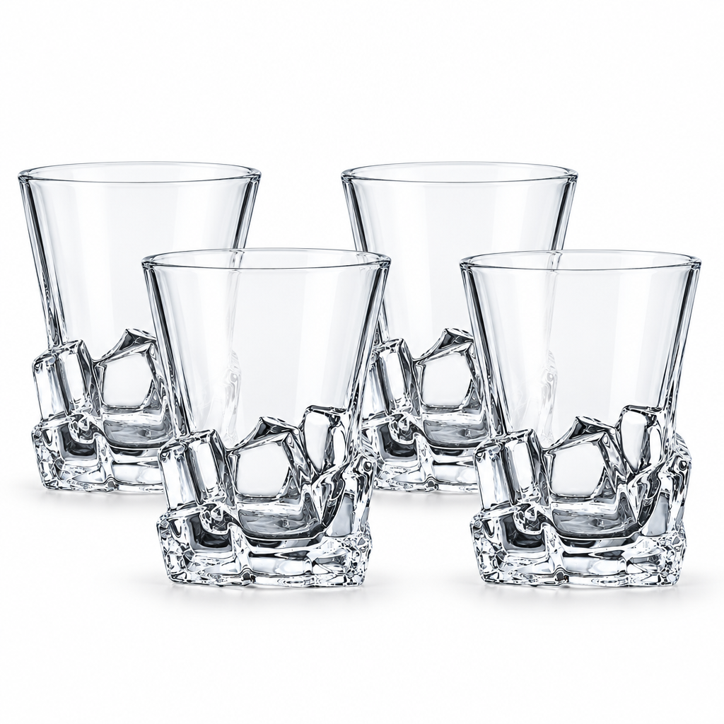 Lead-Free Fractured Ice Whiskey Glasses | Set of 4