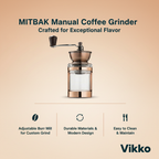 MITBAK Manual Coffee Grinder with Adjustable Burr Mill