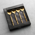 brushed gold coffee spoons set