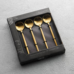 brushed gold coffee spoons set