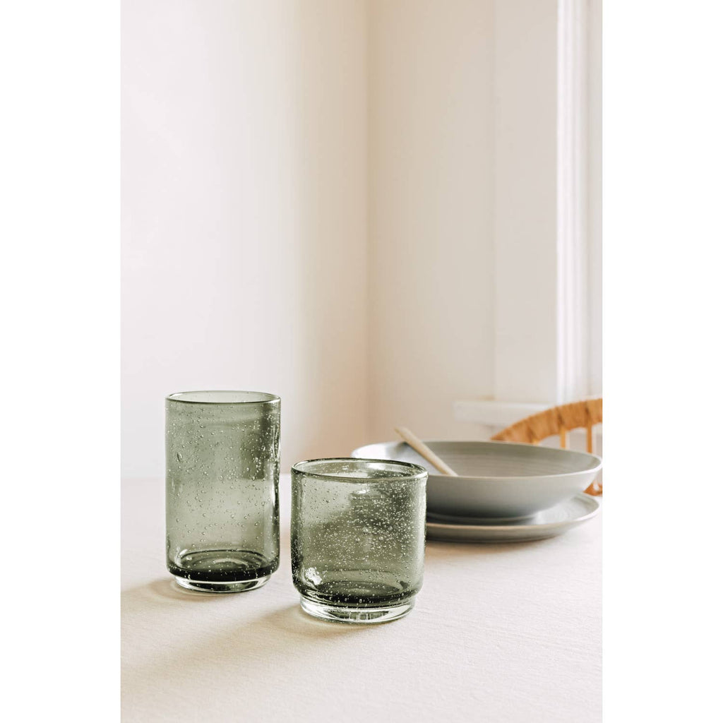 Agave Bubbled Glass Tumbler 12 oz drinking glass