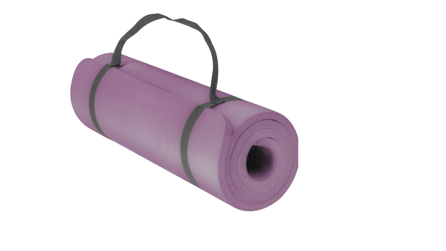 All-Purpose 1-Inch Extra Thick Double-Sided Non-Slip High Density Anti-Tear Exercise Yoga Mat with Carrying Strap: Color, Dusty Mauve