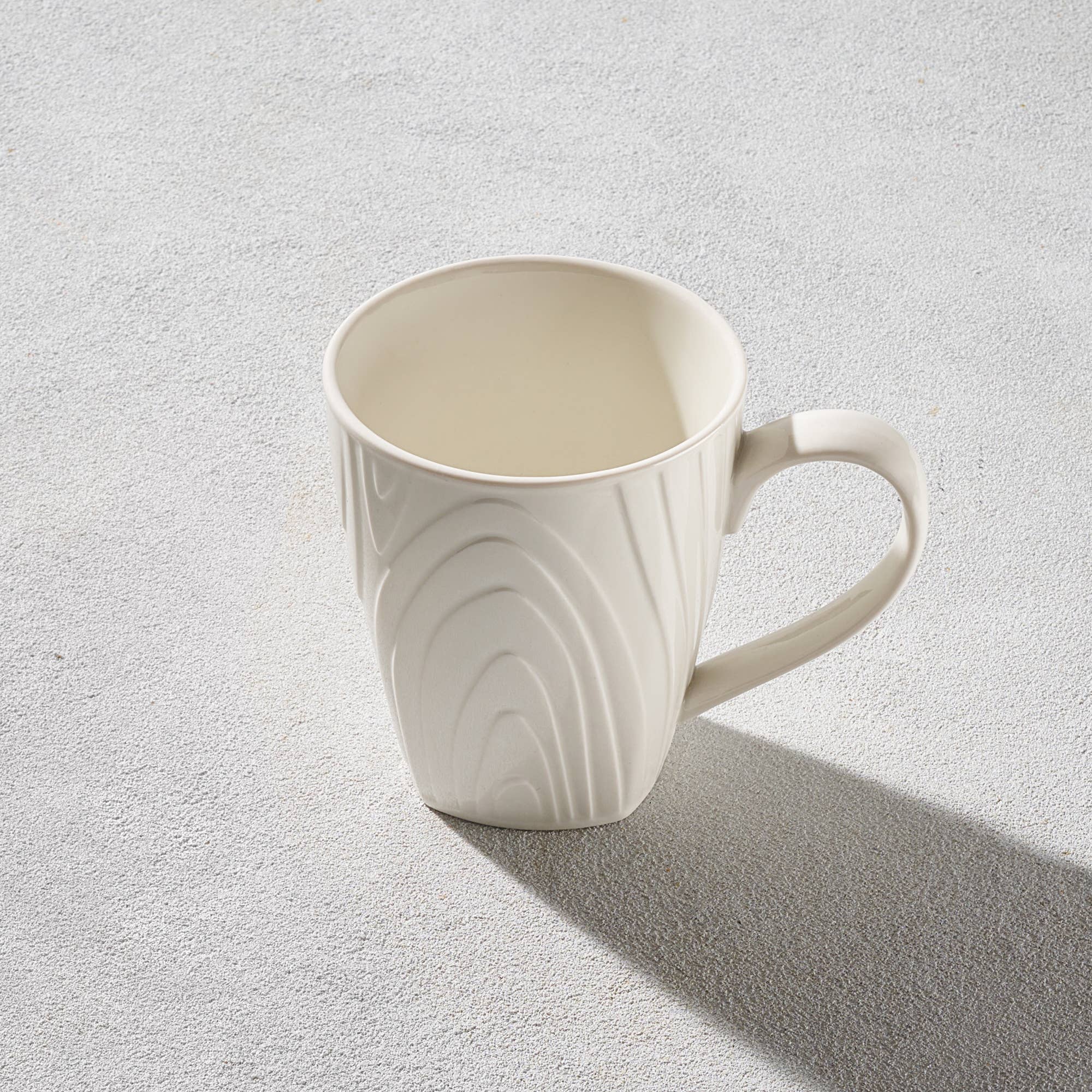 square woodgrain porcelain mug