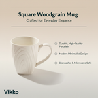 square woodgrain porcelain mug