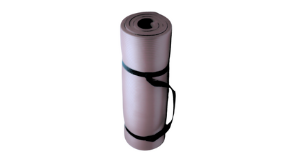 All-Purpose 1-Inch Extra Thick Double-Sided Non-Slip High Density Anti-Tear Exercise Yoga Mat with Carrying Strap: Color, Gray