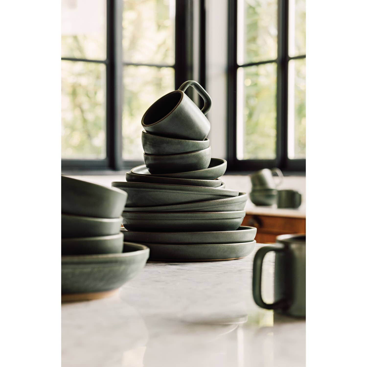 Mosswood Dessert Bowl modern stoneware serving bowl