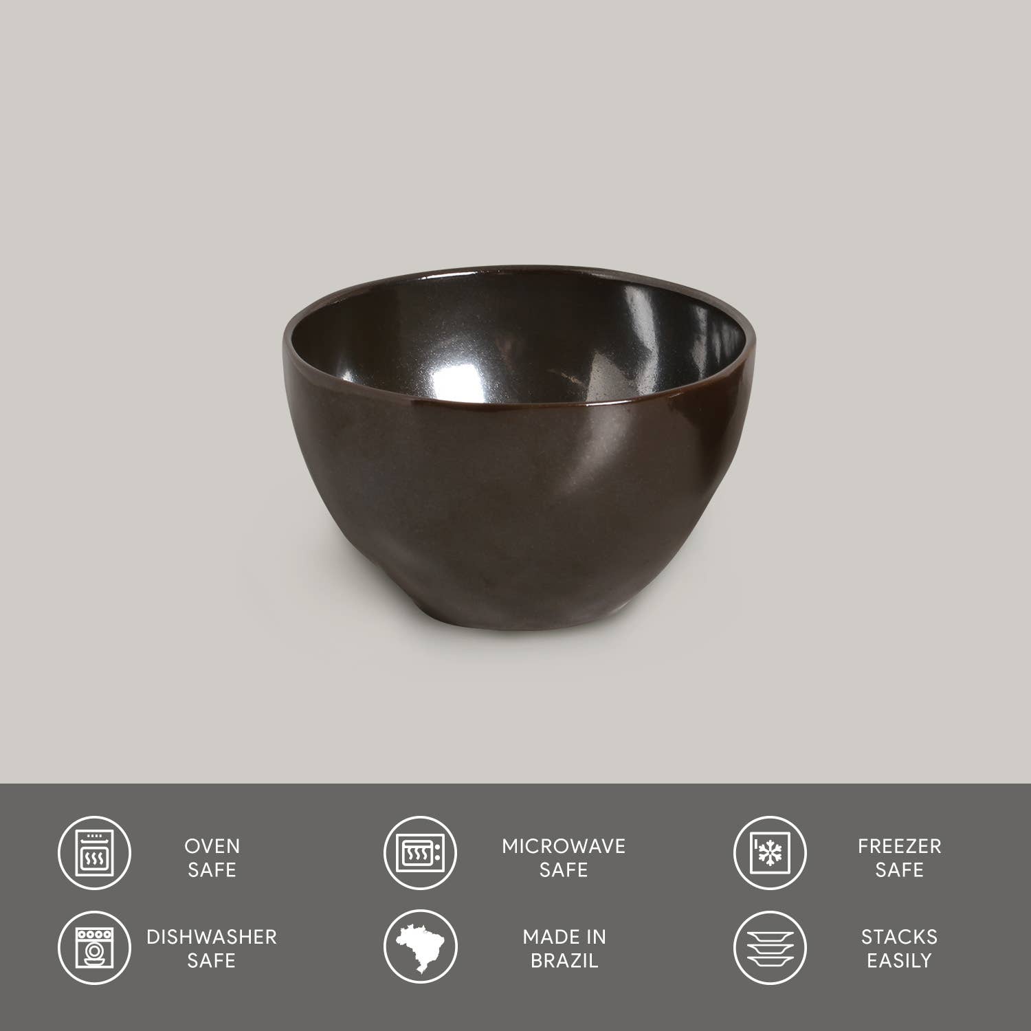 Organic Latte Stoneware Bowl - Durable Multi-Purpose Bowl