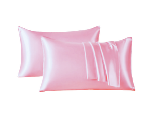 Solid Silk Pillowcases Luxury Cushion Cover Envelope Style | Hair Skin Protect Standard Size Pillow Case: Color: Pastel Pink