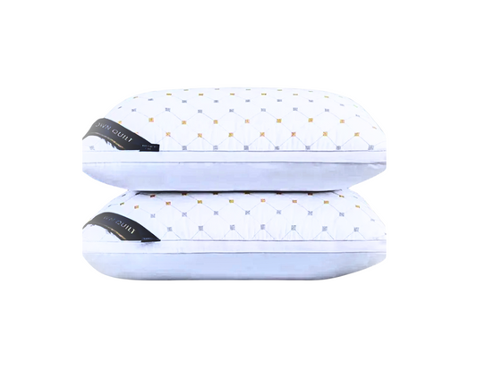 Hotel-Grade 5-star Luxury Diamond-pattern Sleeping Pillow - Washed Solid Color | Three-Dimensional. Size: Standard, Color: White w/Colored Diamond Shapes - 2-Pillows
