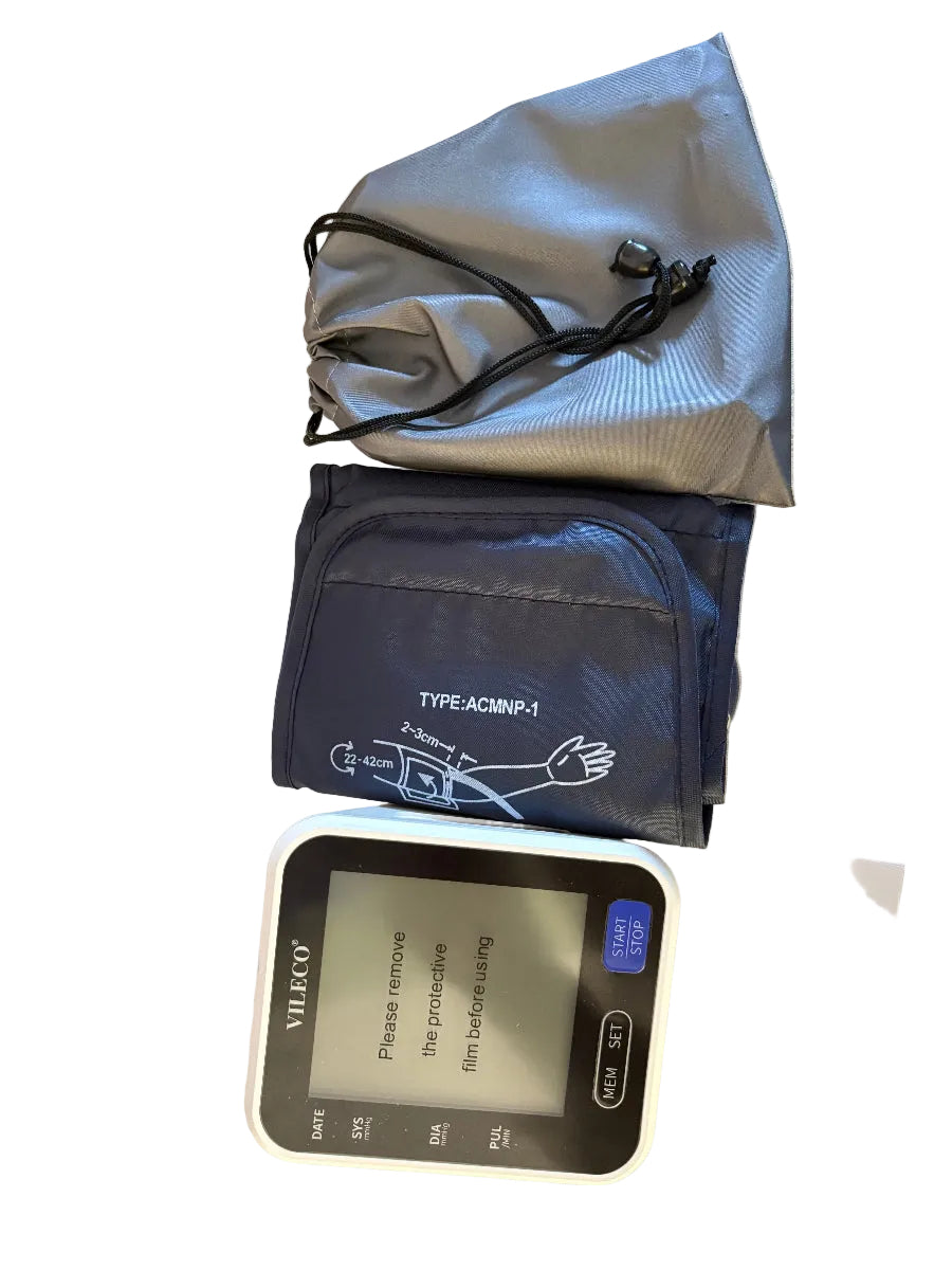 VILECO Automatic Upper Arm Blood Pressure Monitor | Cuff 22-42cm | Carrying Case Included