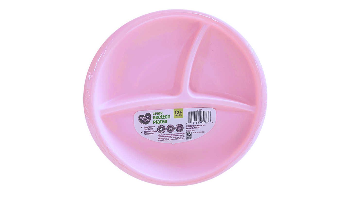 3 Pack Baby Suction Plate, Food-Grade Silicone Baby Weaning Plate - BPA Free - Color: Set of 3, Pastel-pink, Tan, Aqua-Green