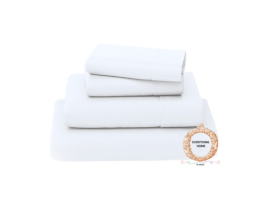 - Grace Signature Collection - Bed Sheet - 4 Piece Queen Sheet Set - Luxury Soft, Breathable, For Hot or Cold Sleepers  | Deep Pocket, Luxuriously Soft & Cooling, Lifetime Quality Size: (King or Queen White) Color: WHITE