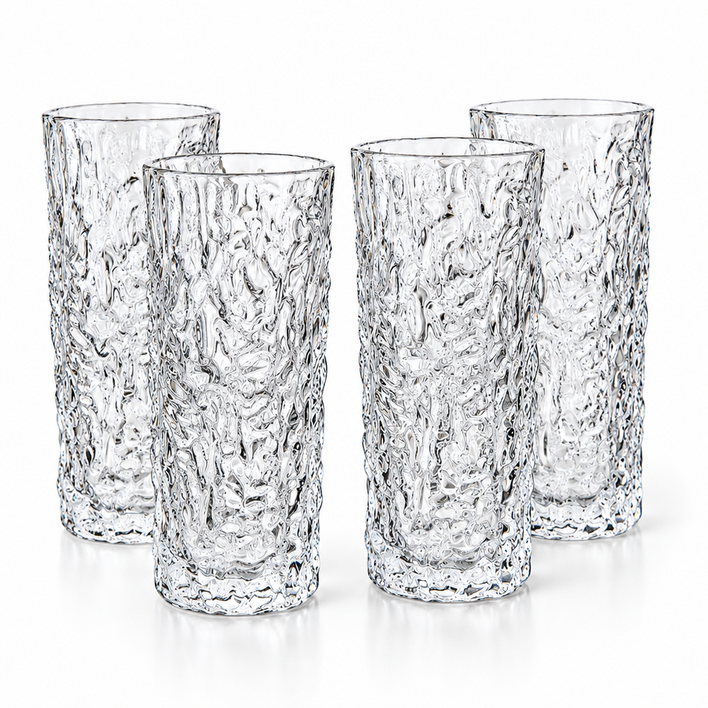 Textured Highball Glasses | Set of 4