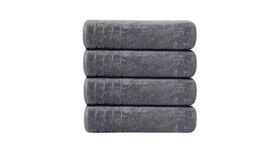 Basics Plush Soft Bath Towels Set , Absorbent, Fade Resistant | 100% Cotton Washcloths. Perfect To Use Ad: Face Towels, Fingertip Towels, Body Towels. Color: Dark Gray