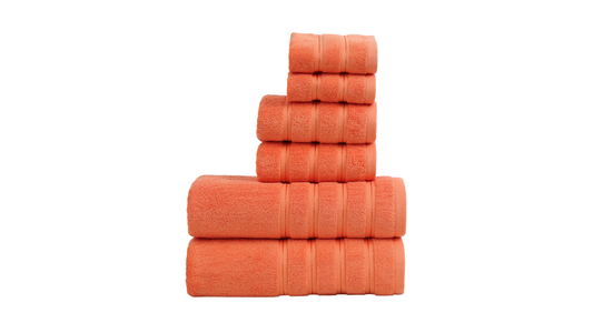 Basics Soft Bath Towels Set , Absorbent Fade, Resistant 100% Cotton Washcloths. Perfect To Use For: Face towels, Fingertip towels, Body. Color: Orange