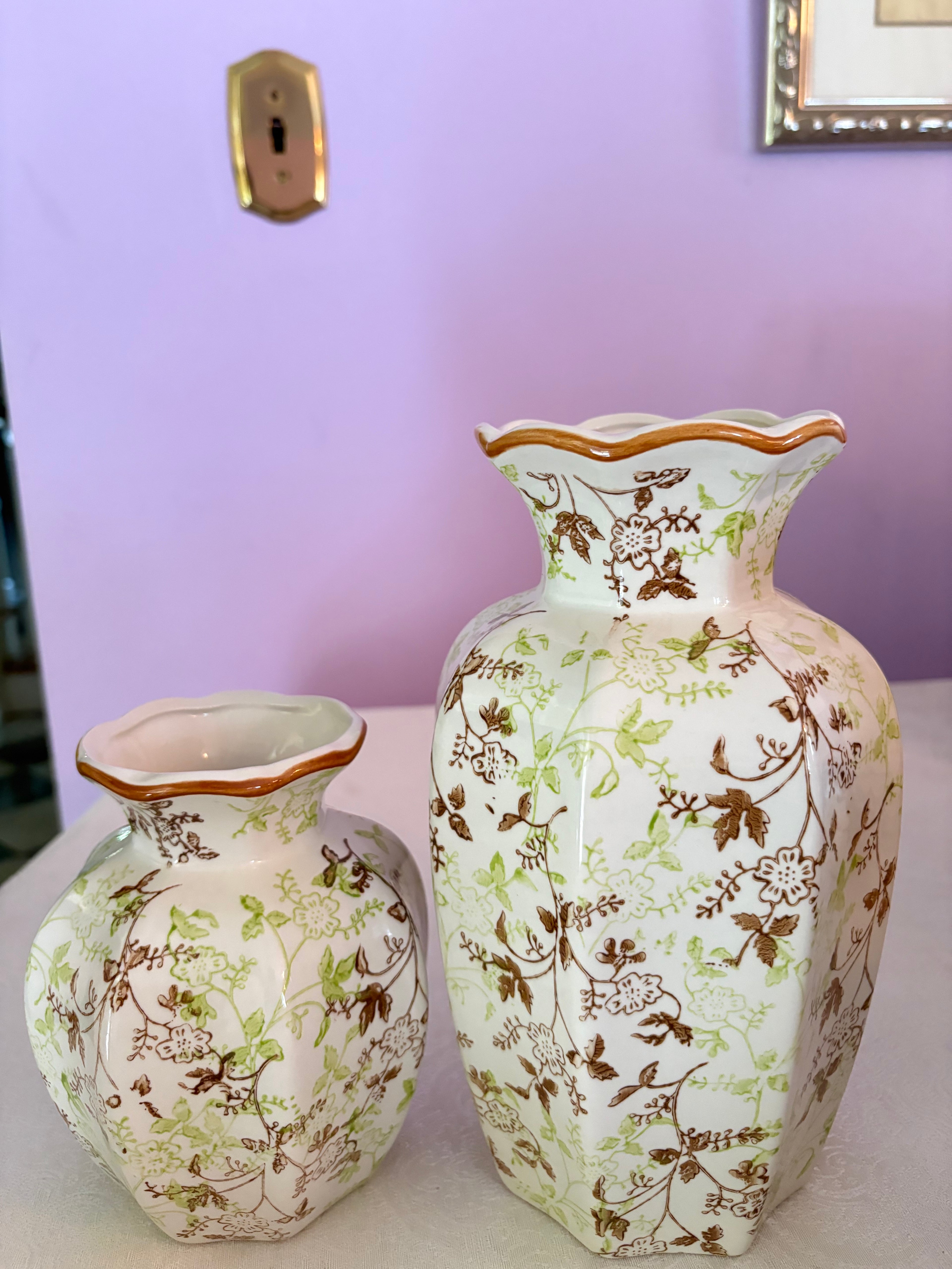 Blue & White Chinoiserie Porcelain Vase – Baroque Floral Pattern | Sold Individually