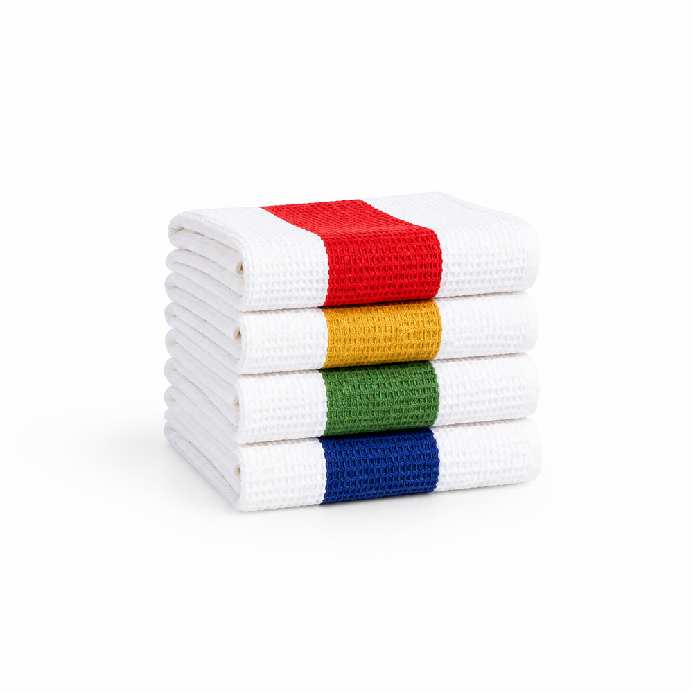 Vibrant Multicolor Kitchen  Cotton Dish Towels 28" L x 20"W  Set of 4