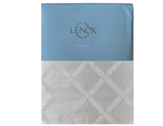 Lenox Laurel Leaf-Pattern Tablecloth by Lenox | Seat 6-8, Shape: Square Size: 70 x 86, Color: Ivory