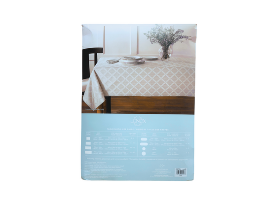 Lenox Laurel Leaf-Pattern Tablecloth by Lenox | Seat 6-8, Shape: Square Size: 70 x 86, Color: Ivory