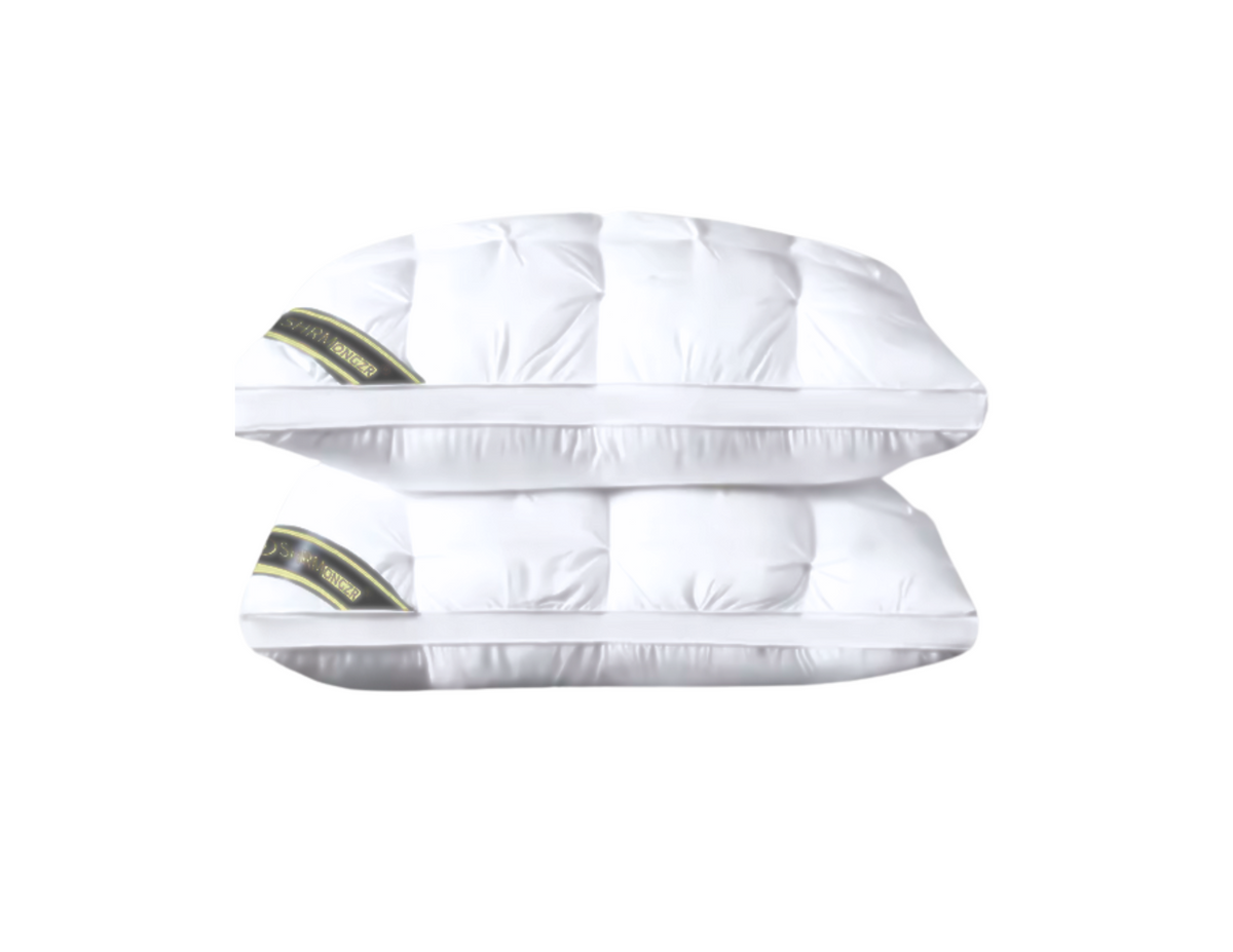 Luxury Pinch-Pleat Sleeping Pillows | Hotel Collection | Set of 2 | White | Premium Comfort
