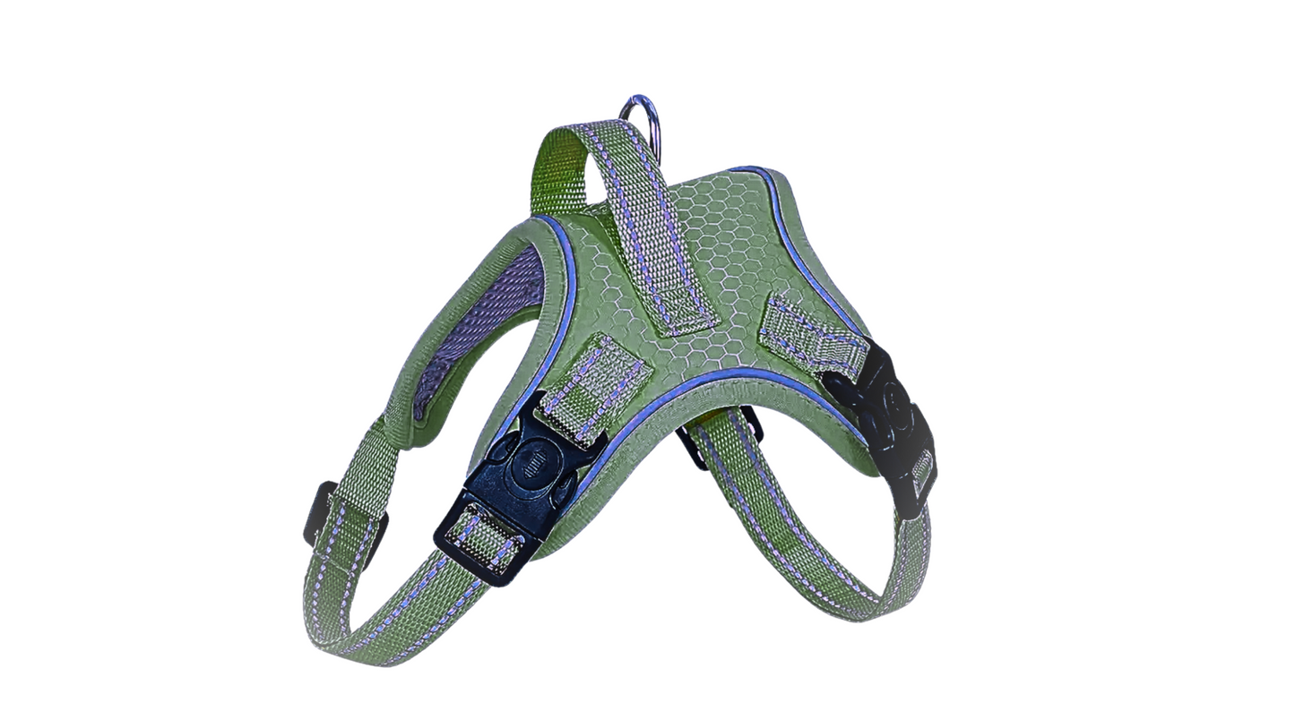 Dog-Harness Outdoor Adjustables Pet Vest Oxford Chest Strap For Small - Medium /Large Dogs Walking Training. Color - Various, Green Military Camauflage Shown