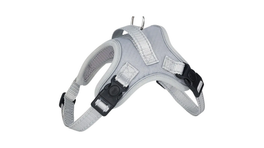 [Stylish Dog Harness] Comfortable  Dog Harness with Leash Attachment - Stylish Polyester Pet Vest for Small to Medium Dogs - Perfect for Outdoor Walks and Activities - Color: Off-White