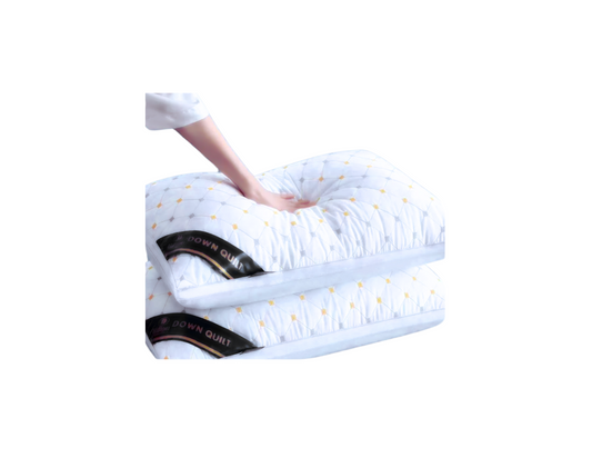 Hotel-Grade 5-star Luxury Diamond-pattern Sleeping Pillow - Washed Solid Color | Three-Dimensional. Size: Standard, Color: White w/Colored Diamond Shapes - 2-Pillows