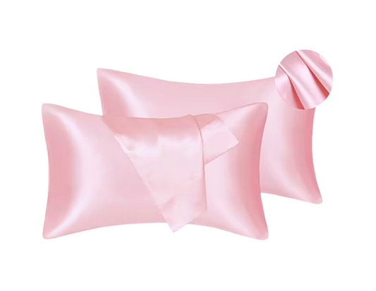 Solid Silk Pillowcases Luxury Cushion Cover Envelope Style | Hair Skin Protect Standard Size Pillow Case: Color: Pastel Pink