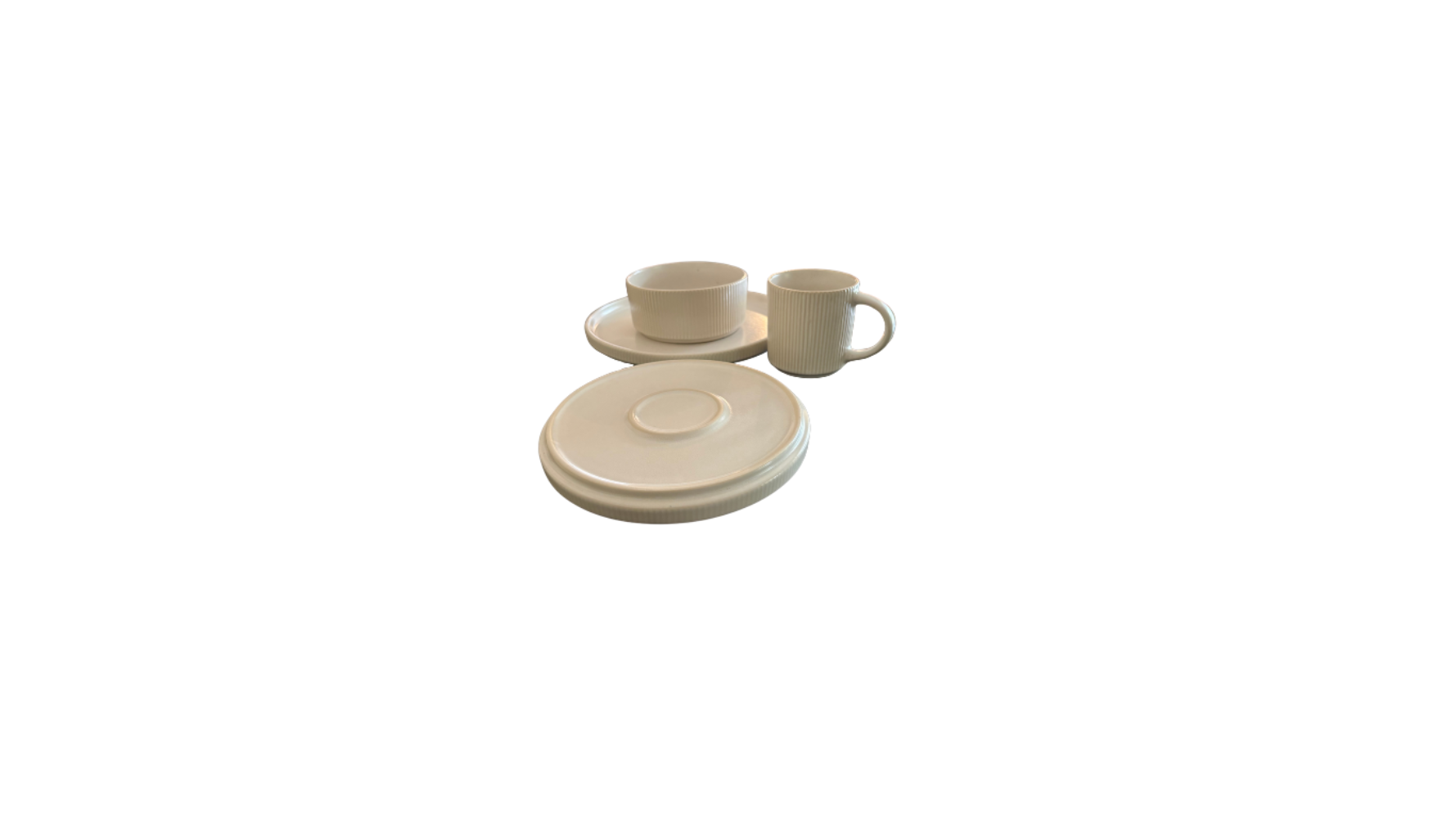 Handmade Reactive Glaze Stoneware Dinnerware Set | 4-Piece Ceramic Plates