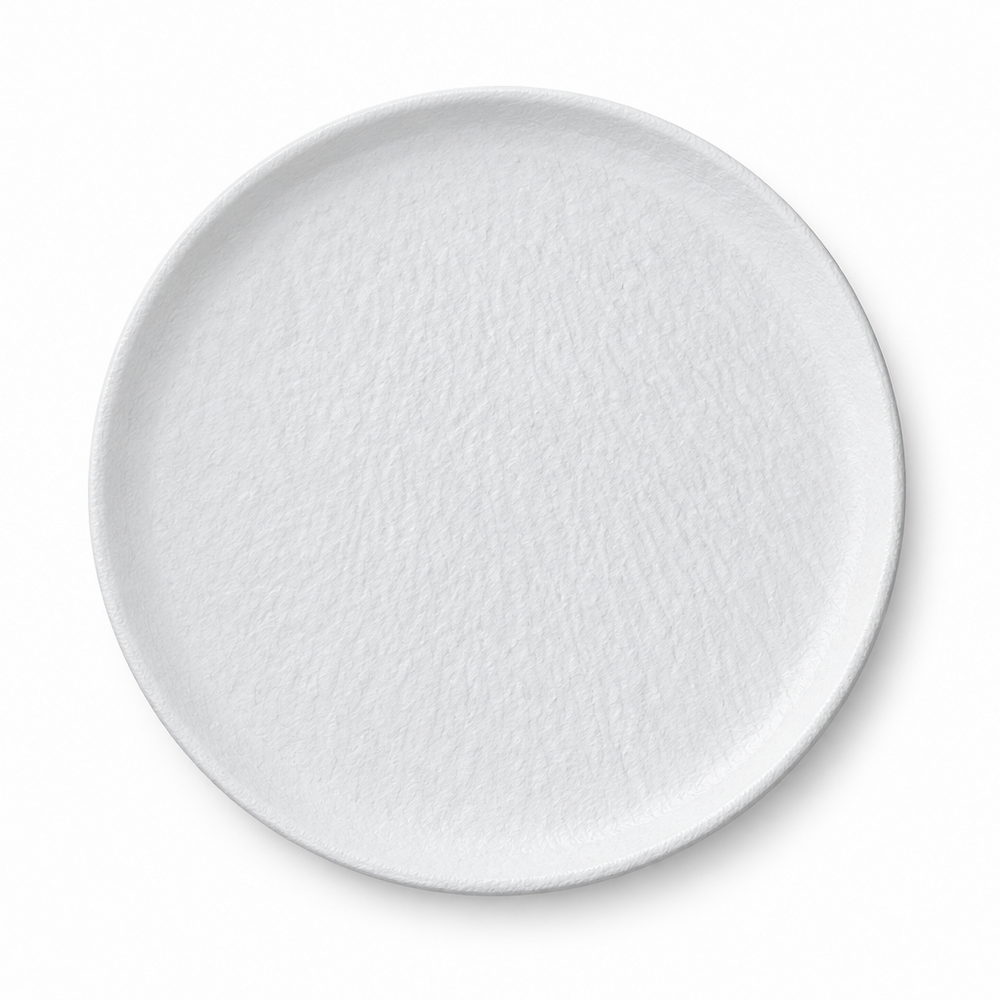 Matte White Textured Ceramic Dinner Plate – 10 Inch