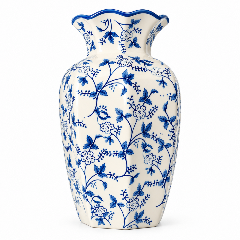 Bright Summers’ Day Blue Floral Vase