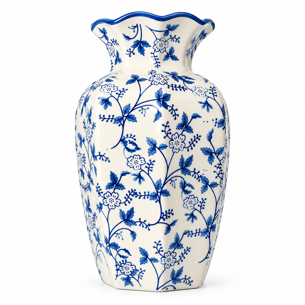 Bright Summers’ Day Blue Floral Vase
