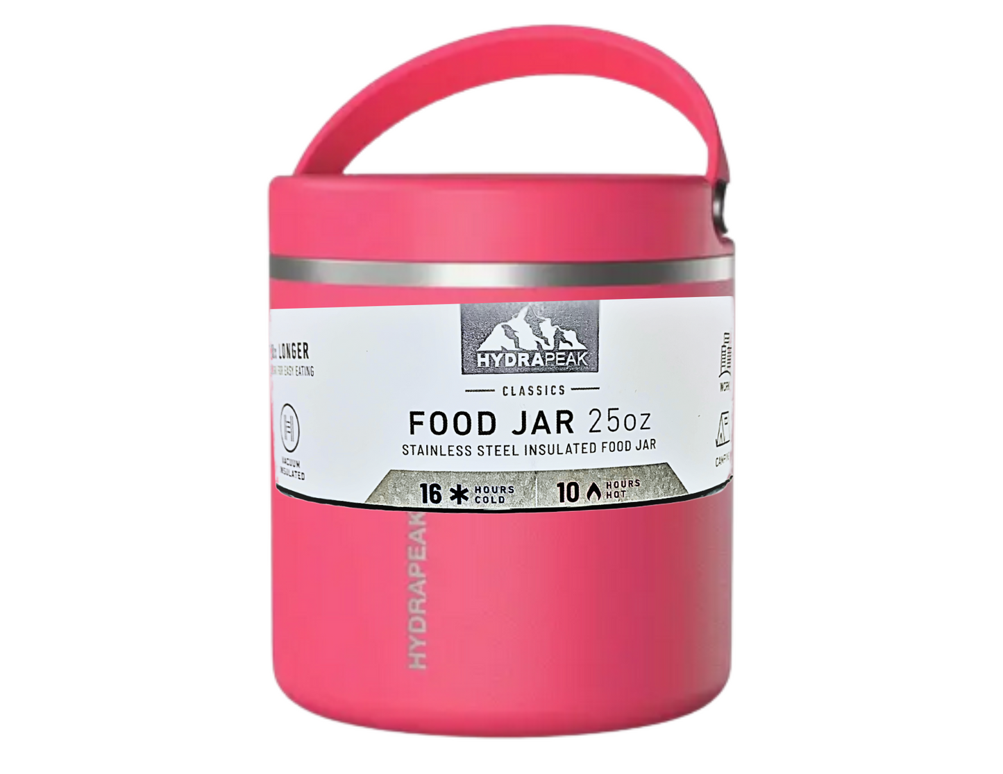 25 Oz. Oz. Double Wall Vacuum Insulated Food Container Jar [Hot or Cold Meals] - Color: Pink