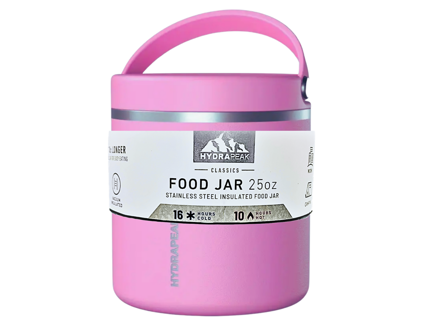 25 Oz. Oz. Double Wall Vacuum Insulated Food Container Jar [Hot or Cold Meals] - Color: Pink