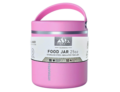 25 Oz. Oz. Double Wall Vacuum Insulated Food Container Jar [Hot or Cold Meals] - Color: Pink