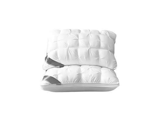 Hotel-Grade 5-star Luxury Pinch-pleat Sleeping Pillow - Washed Solid Color | Size: Standard, Color: White, Set-2, Pillow