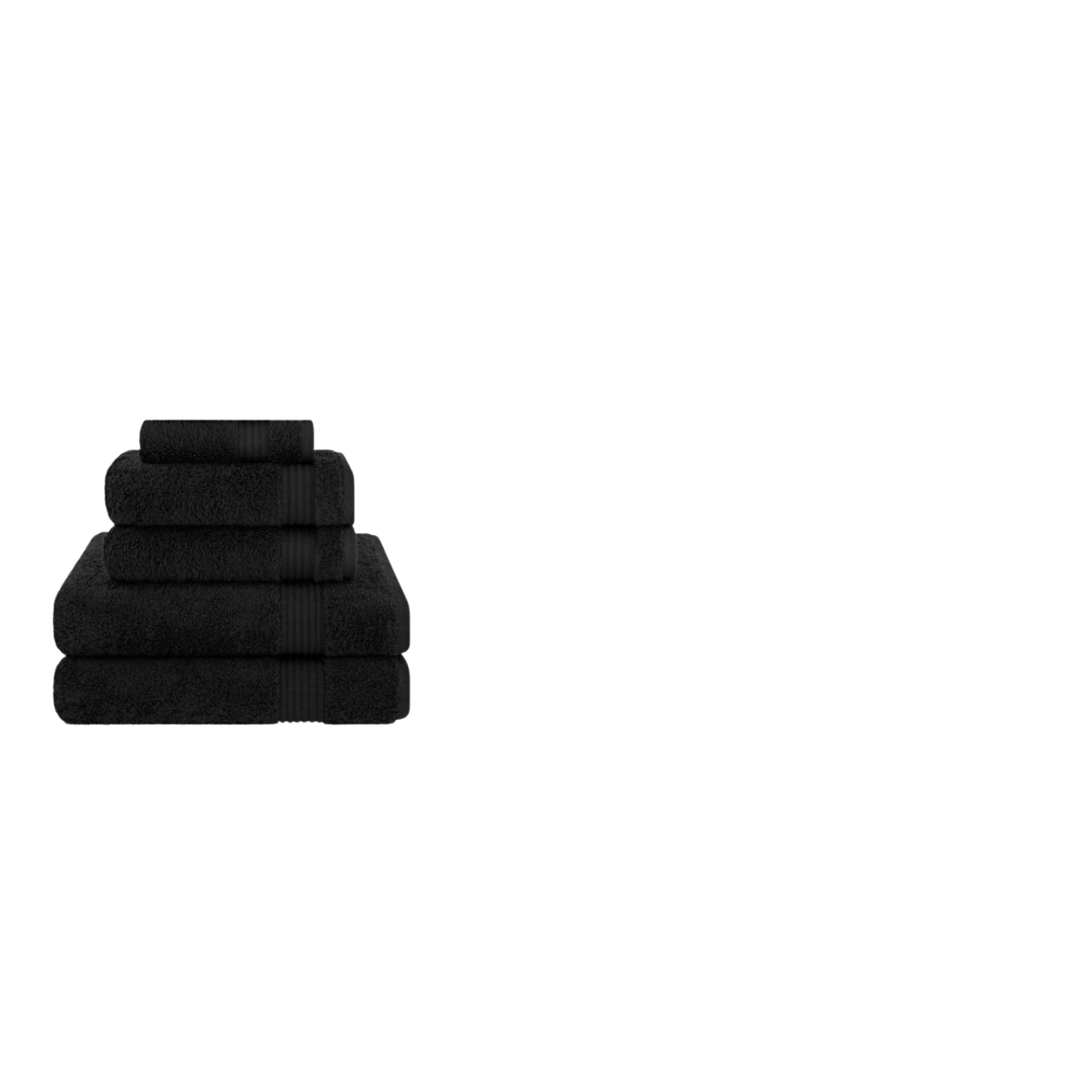Black Turkish Cotton Bath Towels – Set of 6