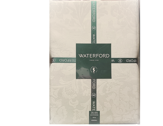 WATERFORD NAPPLE Floral Jacquard Damask (Inspired) | shape Rectangular Tablecloth Size: 70in x 84in. Color: Champagne. Seat 6-8
