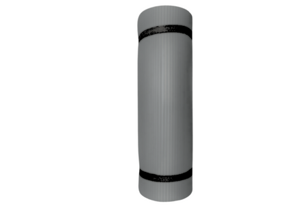 All-Purpose 1-Inch Extra Thick Double-Sided Non-Slip High Density Anti-Tear Exercise Yoga Mat with Carrying Strap: Color, Gray