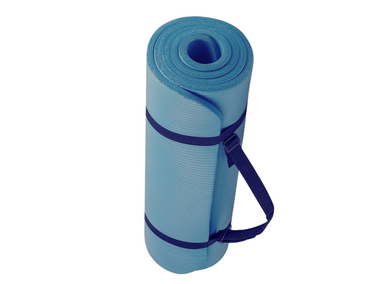 All-Purpose 1-Inch Extra Thick Double-Sided Non-Slip High Density Anti-Tear Exercise Yoga Mat with Carrying Strap: Color, Dusty Aqua Green