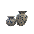 Blue & White Chinoiserie Porcelain Vase – Baroque Floral Pattern | Sold Individually