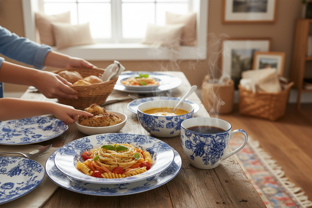 Banbury Dinnerware Set In Use