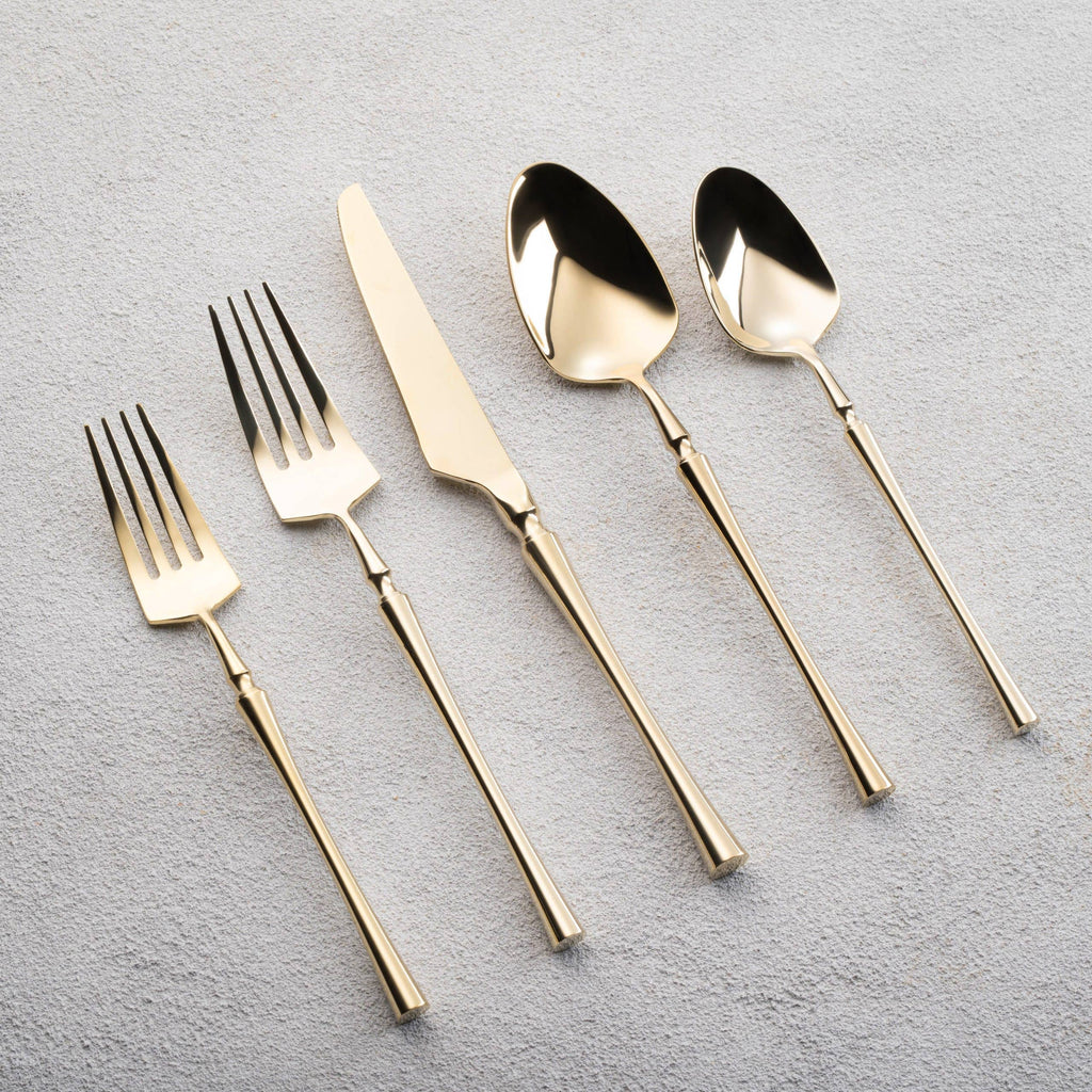 champagne gold flatware set