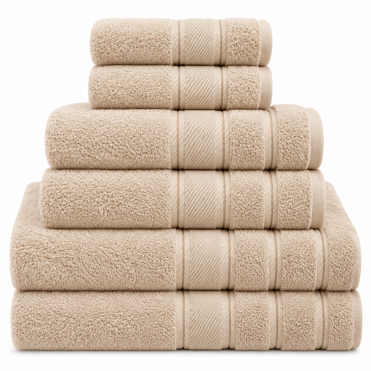 Luxury Turkish Cotton Bath Towel Set | 6-Piece