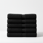  "Black Turkish cotton bath towels set of 6 soft absorbent luxury bath linens"
