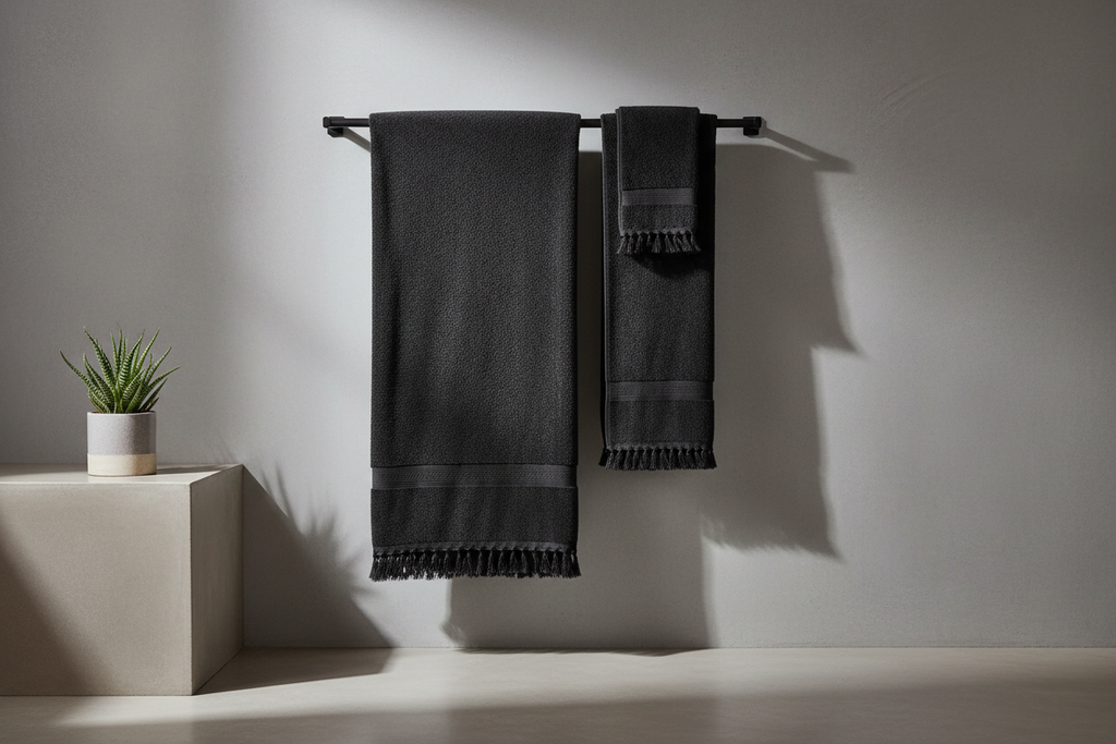 Black Turkish Cotton Bath Towels – Towel Rack