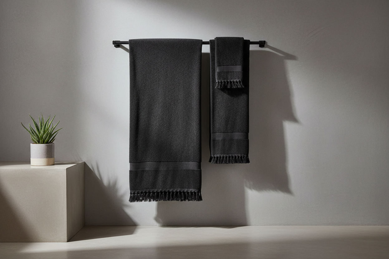 Black Turkish Cotton Bath Towels – Towel Rack
